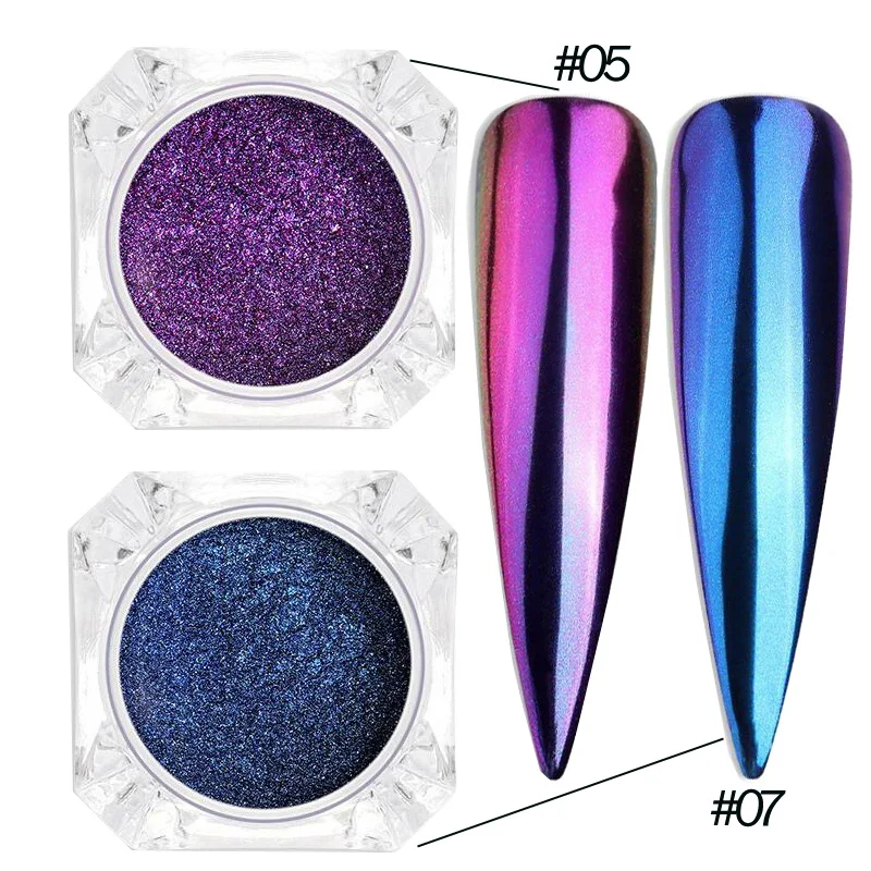 8 цветов хромированный брикет хамелеон лампы для украшения ногтей Аврора порошок