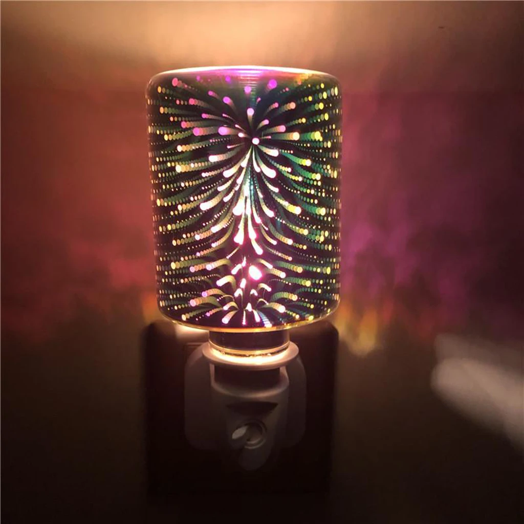 3D Glass Aroma Diffuser, Aromatherapy Essential Oil Humidifier, Colorful Night Light Parlor Bedroom Use US Plug images - 6