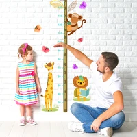 large cartoon giraffe wall stickers home decor living room kids bedroom nursery decoration height measurement chart sticker