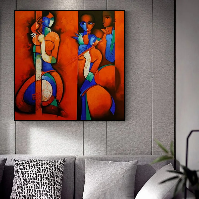 

Abstract Jagan kasi India Cuadros Etnicos Wall Art Canvas Painting Tribal African Women Dancing For Living Room Home Decoration