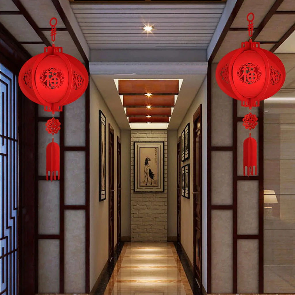 Новогодние декоративные фонари из нетканого материала трехмерные