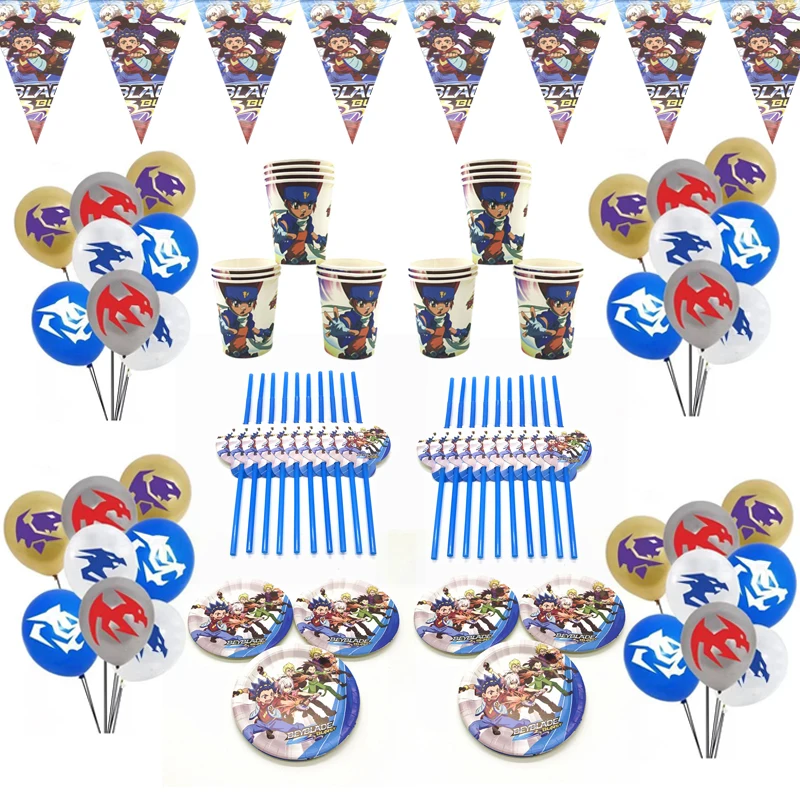 Beyblade вечерние украшения шары бумажные тарелки и стаканы столовая посуда из
