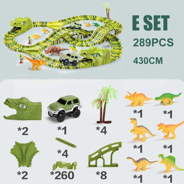 

Аксессуары для магического трека развивающий изгиб динозавр железная дорога игрушка автомобиль гибкий гоночный трек флэш-светильник игру...