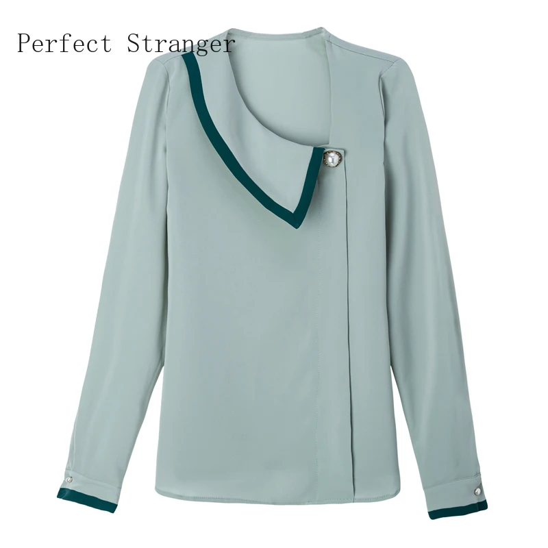 

On You2019 Autumn New Arrival Hot Sale High Quality Turn-down Collar Long Sleeve Woman Chiffon Blouse