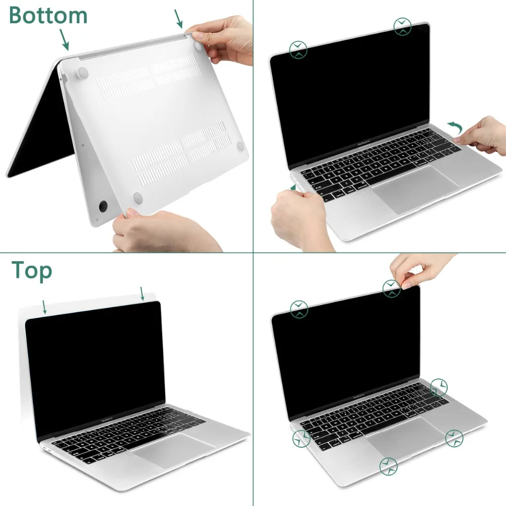 Матовый прозрачный пластиковый жесткий чехол для ноутбука MacBook Air Pro Retina 11 12 13 15 4 3