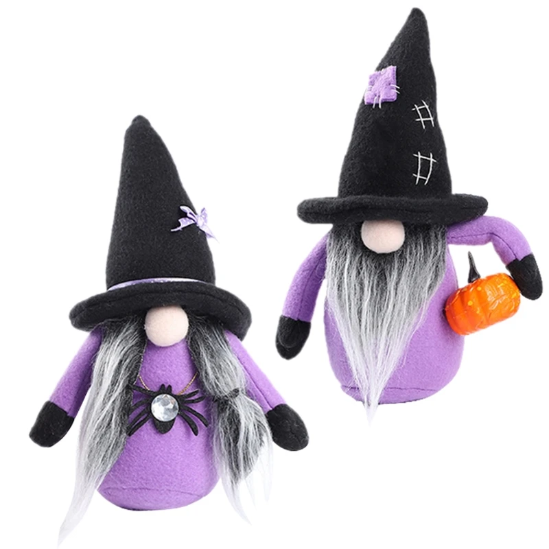 

Halloween Gnome Handmade Witch Tomte Nisse Swedish Elf Dwarf Home Farmhouse Kitchen Decor Shelf Tiered Tray Decorations