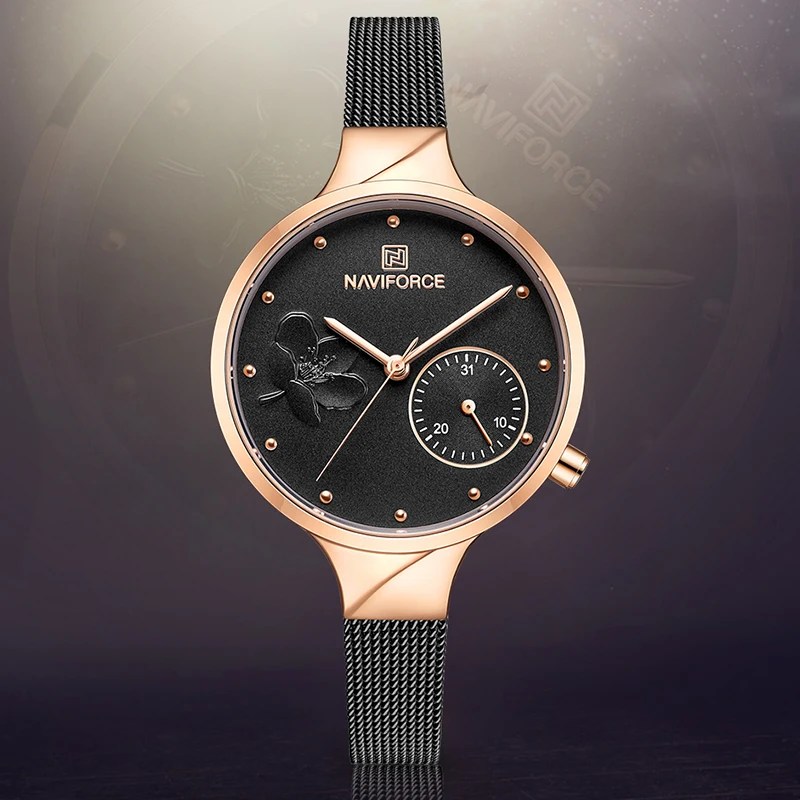 

NAVIFORCE Watches Womens Brand Top Luxury Waterproof Quartz Ladies Wristwatch Date Display Clock Gift For Wife Relogio Feminino
