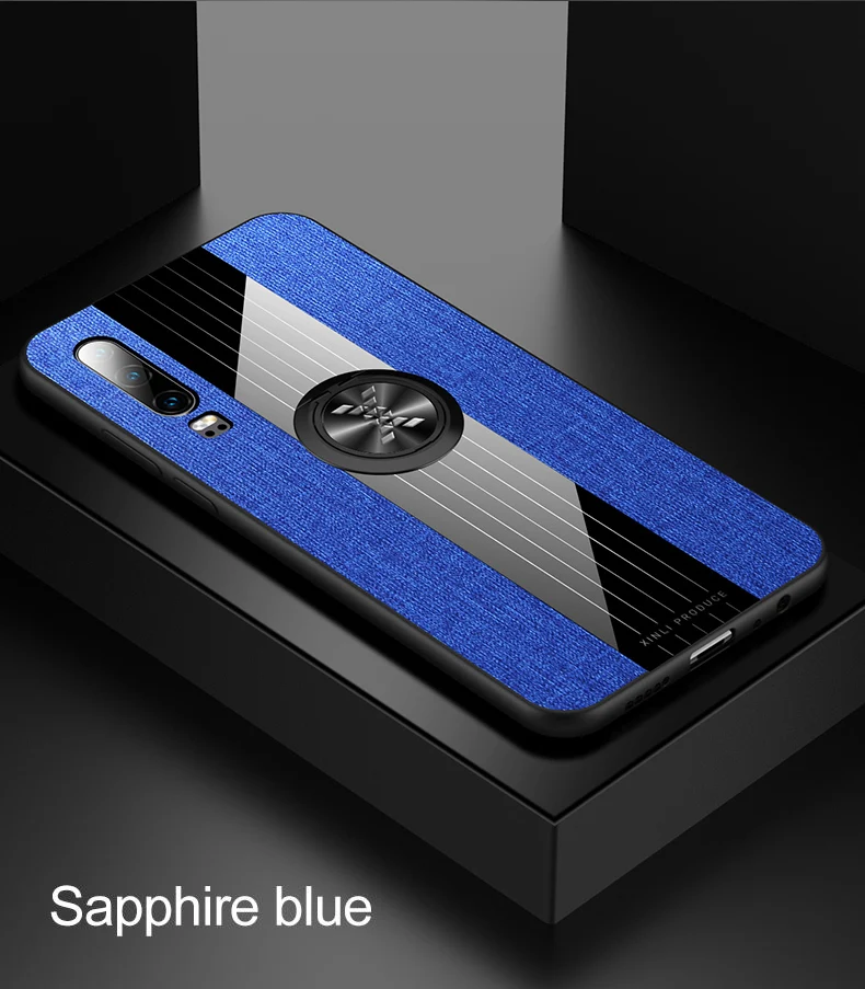 

For Huawei P30 lite Case Armor fabric Cover Metal Finger Ring Holder Phone Case For Huawei p20 P 30 Lite P30 Pro Cover Bumper