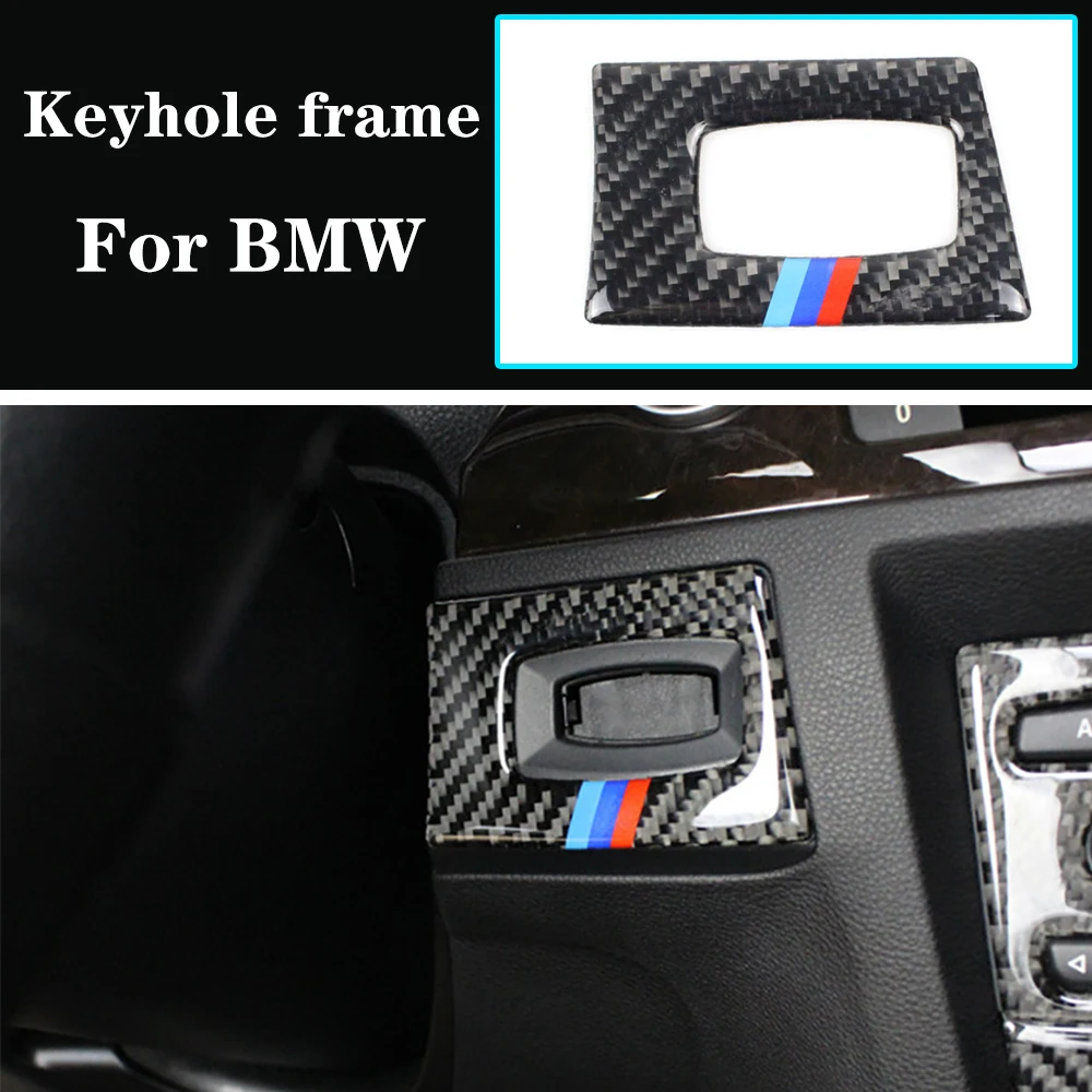 

Carbon Fiber Car Ignition Switch Key Hole Cover Interior Trim Stricker For BMW E90 E92 E93 3 Series 2005-13 Car Accessories Part