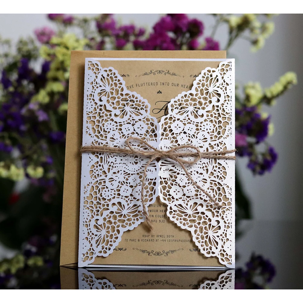 10 шт. лазерная резка западный свадебный на день рождения праздничный