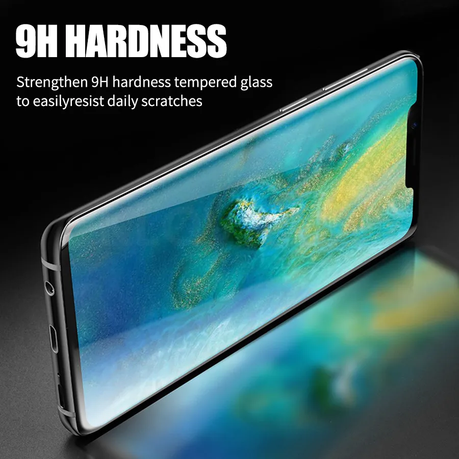 3D УФ изогнутое жидкое закаленное стекло с полным клеем для Huawei Mate 20 Pro Nano полная