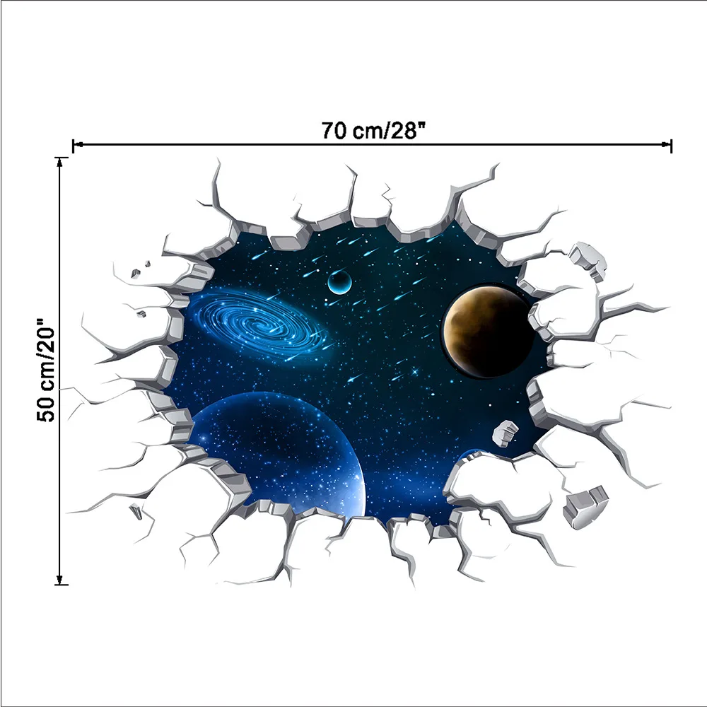 

3D Broken Wall Planet Submarine Bedroom Living Room Children's Room Wall Stickers Environmental Protection Decorative Painting
