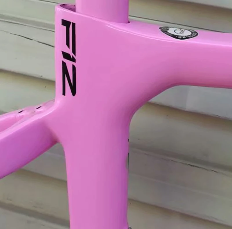 

Pink Carbon Bicycle Frames Black F12 Frame 1K Glossy Carbon Road Bike Framesset with Fork Seatpost Clamp Headset + Handlebar