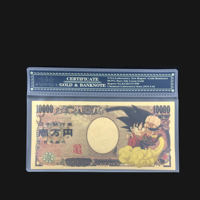 1 шт. новый дизайн цвет Драконий жемчуг Япония банкноты 10000 иен в 99.9% с COA рамкой