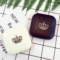 color contact lenses case crown design travel lens box set with mirror eye lenses holder container for cosmetic contact lens
