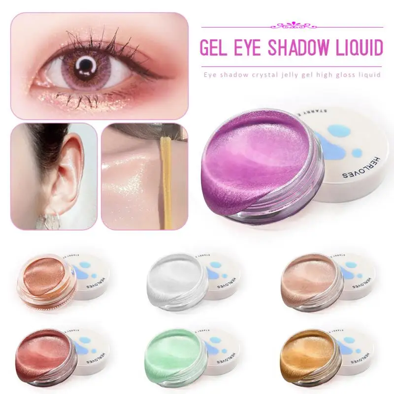7 цветов гелевые тени для век лица тела хайлайтер блестящая жидкая палитра теней