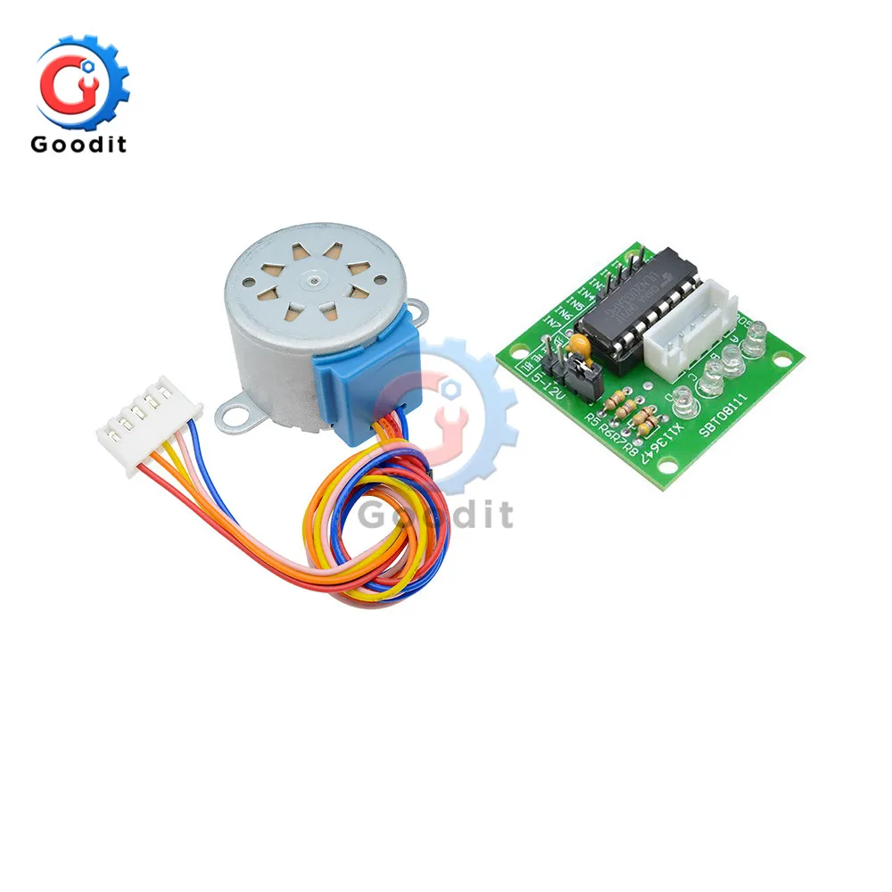 

28BYJ-48-12V 4 фазный шаговый двигатель + Драйвер платы ULN2003 для Arduino (1 шт.); Шаговый двигатель + 1x ULN2003 драйвер платы