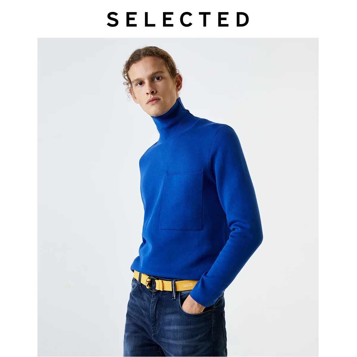 Мужской трикотажный свитер водолазка из хлопка|Bодолазки| |