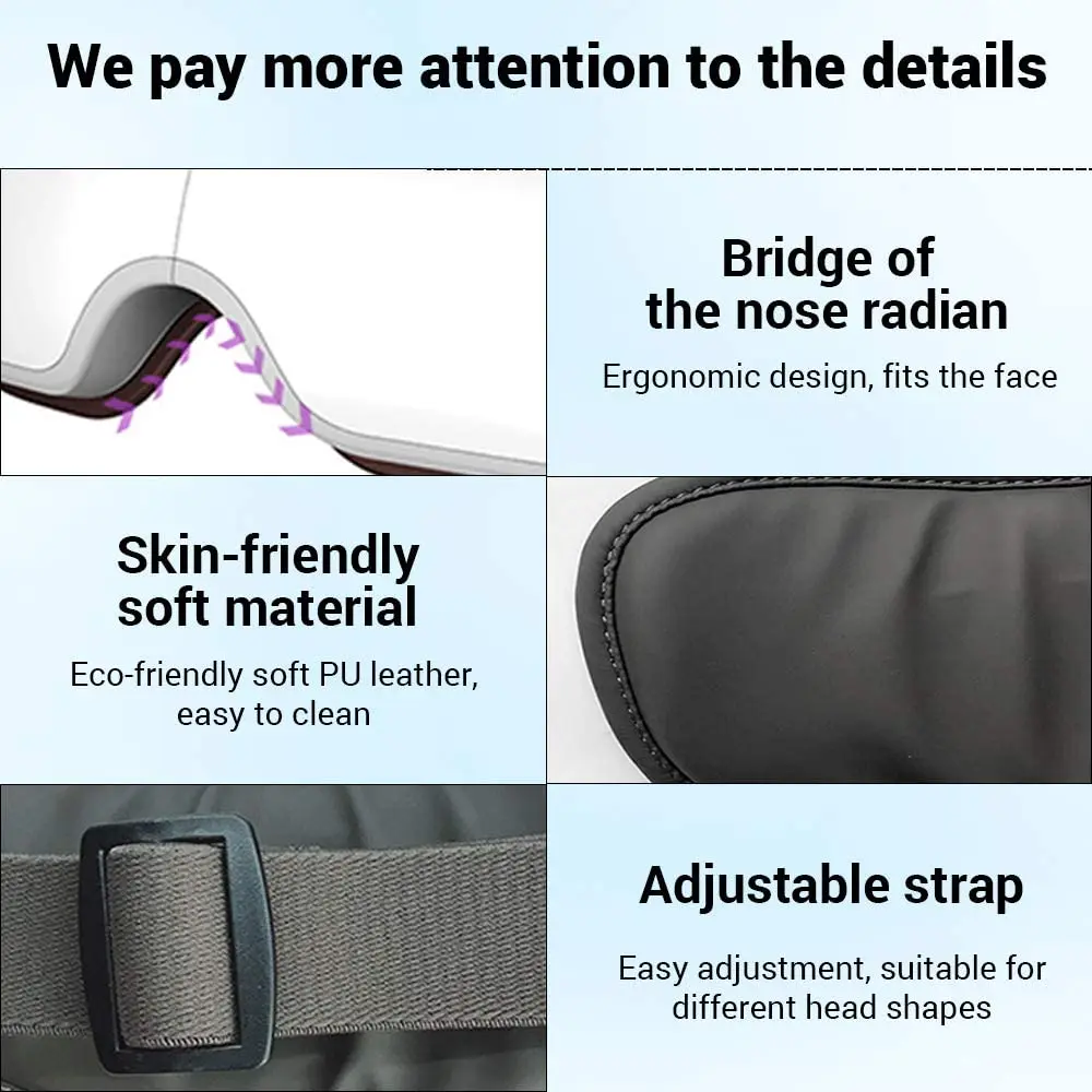 Массажер для глаз вибрационная подушка безопасности горячий компресс