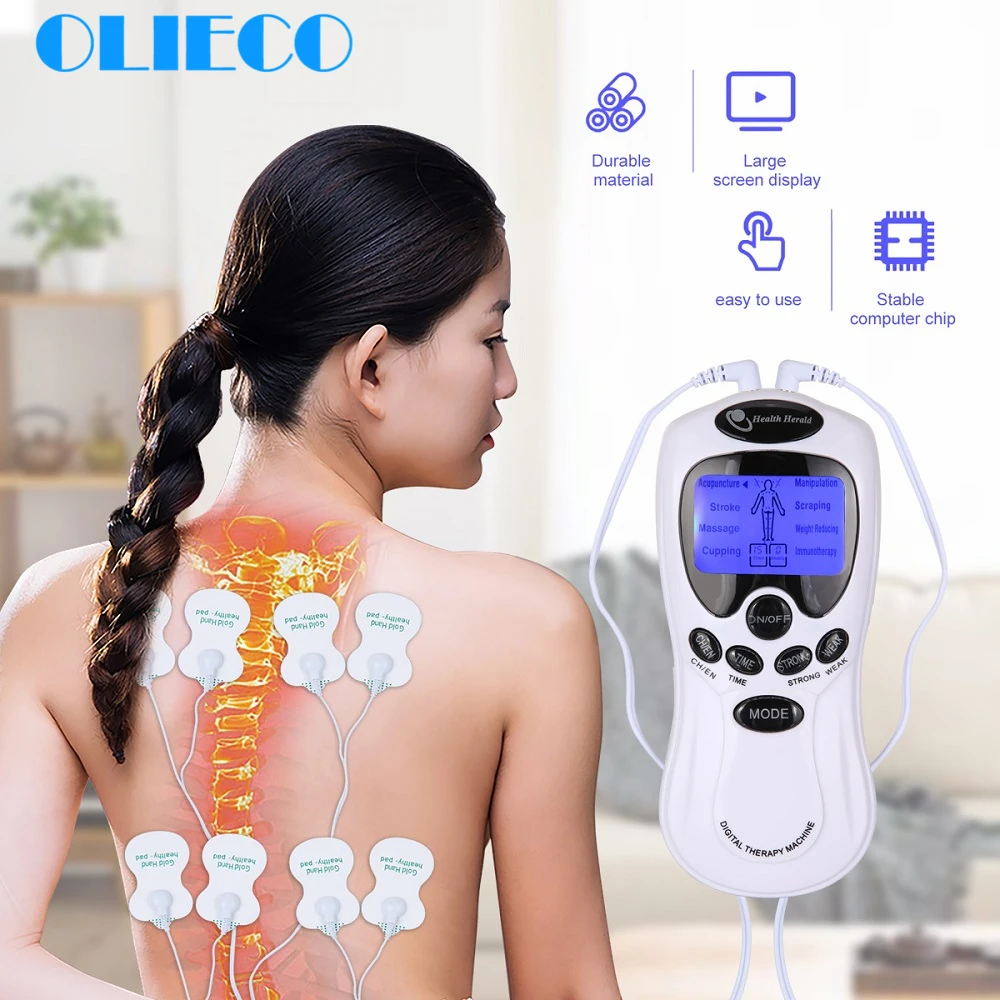 Электрический импульсный массажер портативная цифровая машинка для