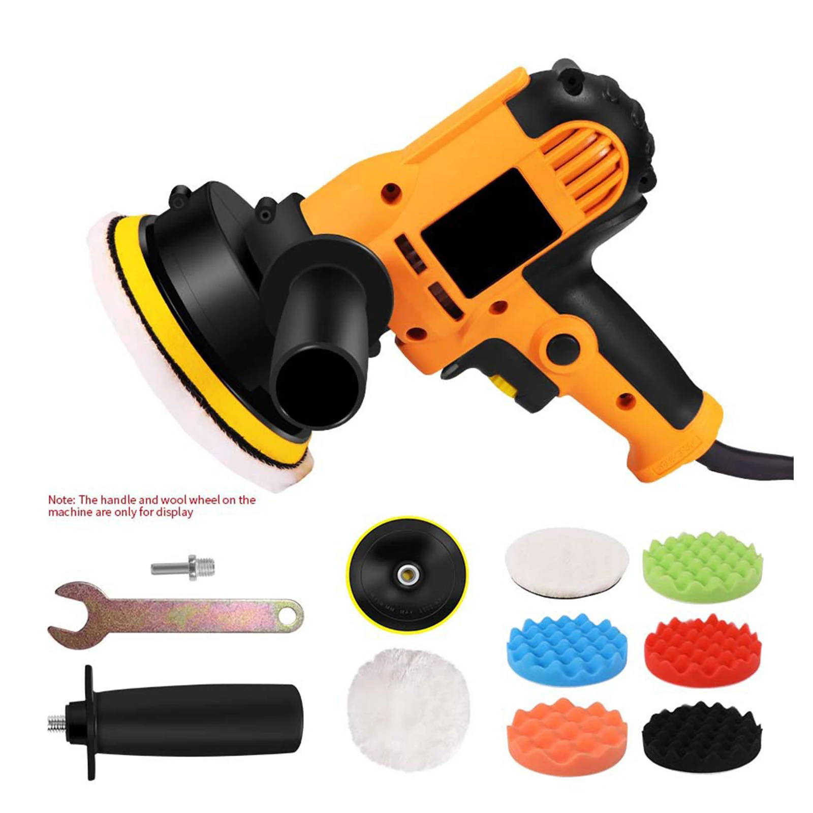 

125MM Portable Electric Polisher Kit 600W Polishing Machine Buffer With Detachable Polishing Pad For Buffing Car Wash Tool
