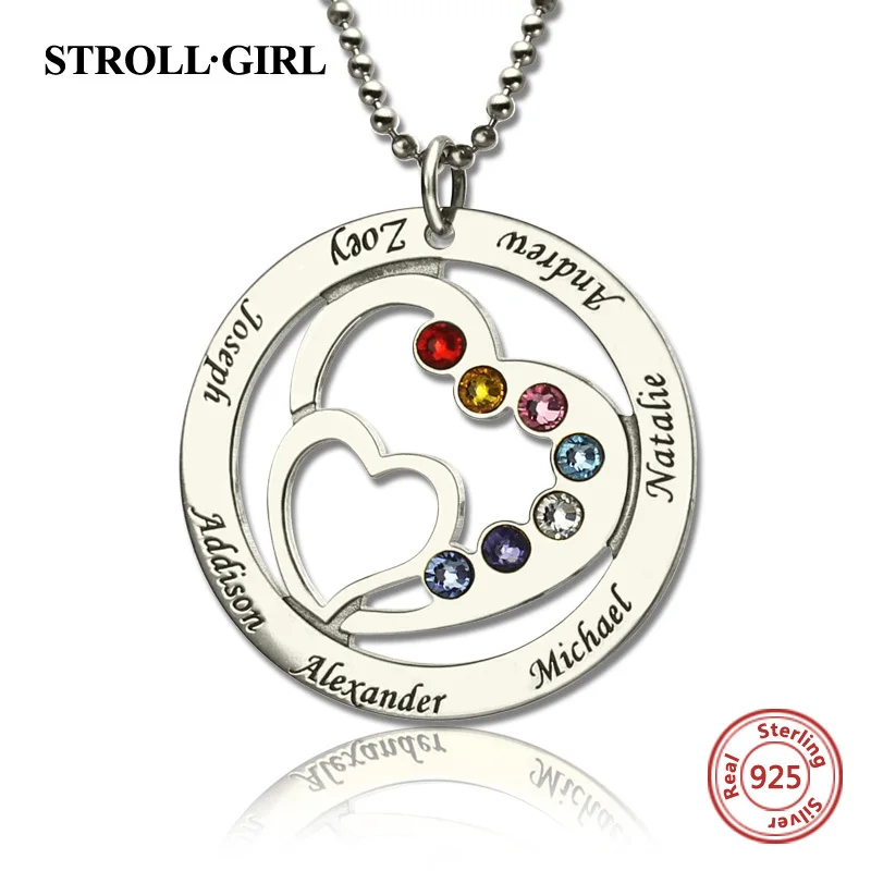 Strollgirl 925 пробы серебряные изготовленные на заказ Цепочки и ожерелья мамин сердце