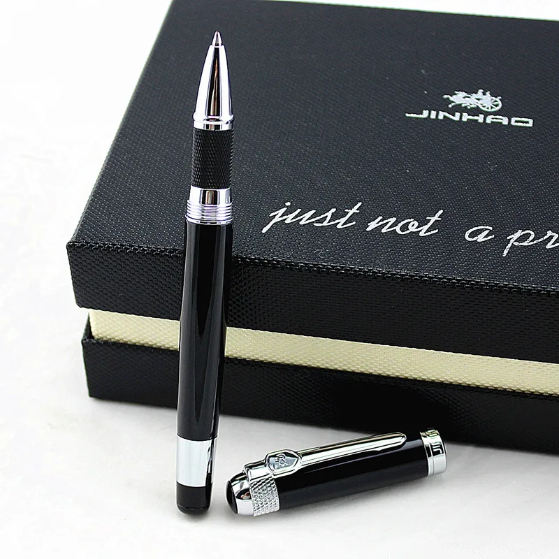 Ручки шариковые Jinhao стержни серебристого и черного цвета школьные офисные