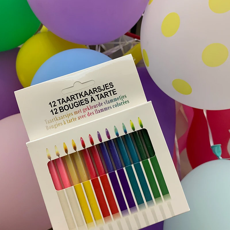 Цветные светящиеся свечи для детского дня рождения фотореквизит банкета на сто