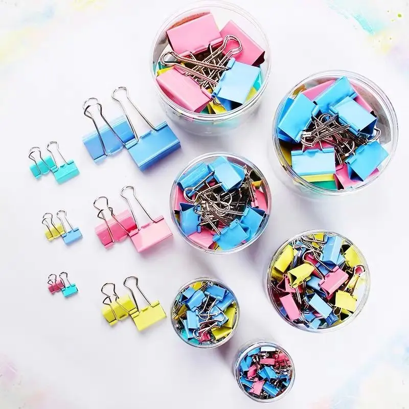 

10pcs Black Metal Binder Clips 15mm/ 19mm Notes Letter Paper Clip Office Supplies Metal Clear Binder Clips Photos Tickets Notes