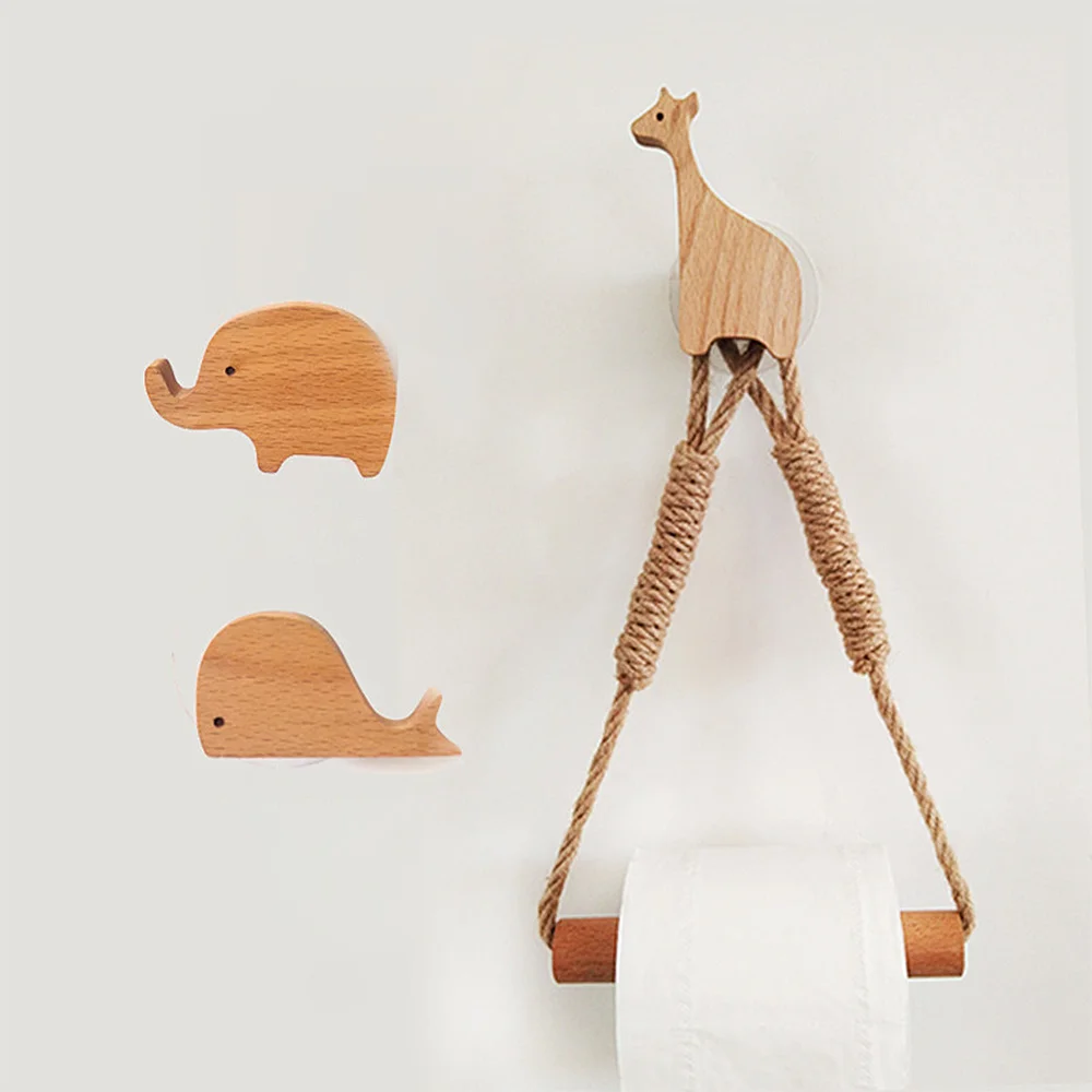 

Natural wood roll for kitchen and hemp rope for bathroom decoration