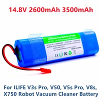 new 14 8v 2600mah rechargeable battery for ilife v3s pro v50 v5s pro v8s x750 for zaco v3 v40 v5s pro v5x robot battery