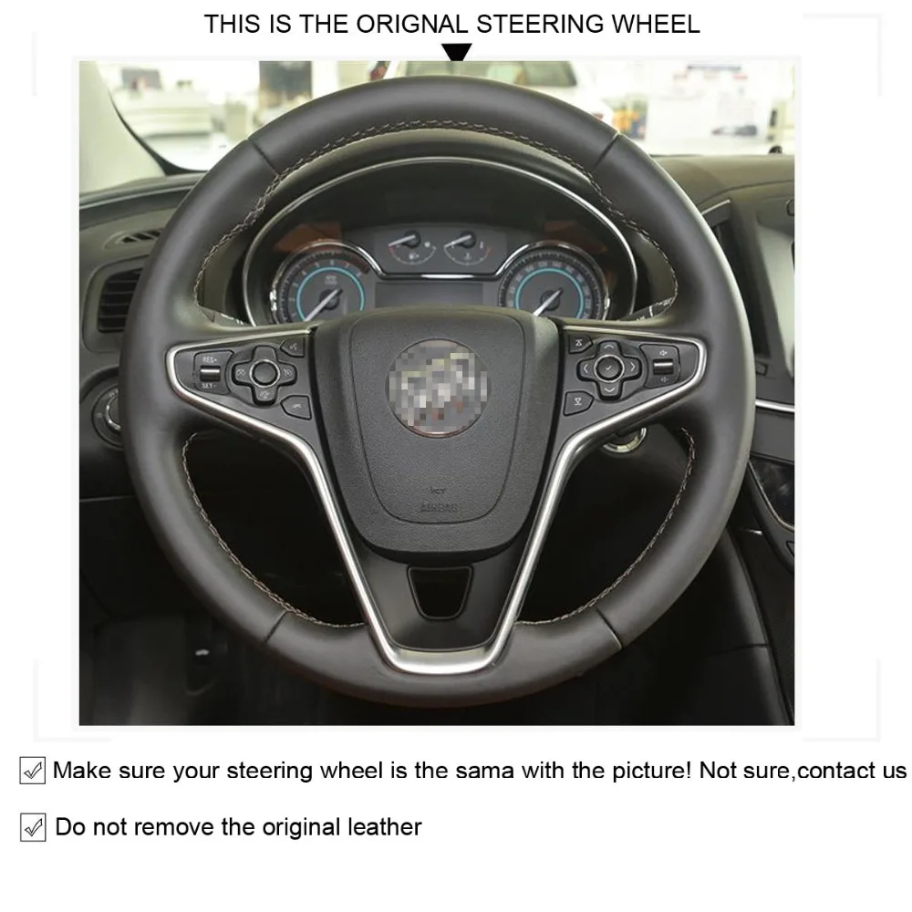 LUNDA чехол на руль автомобиля из искусственной кожи для Buick Regal Opel Insignia 2014 2015 черный