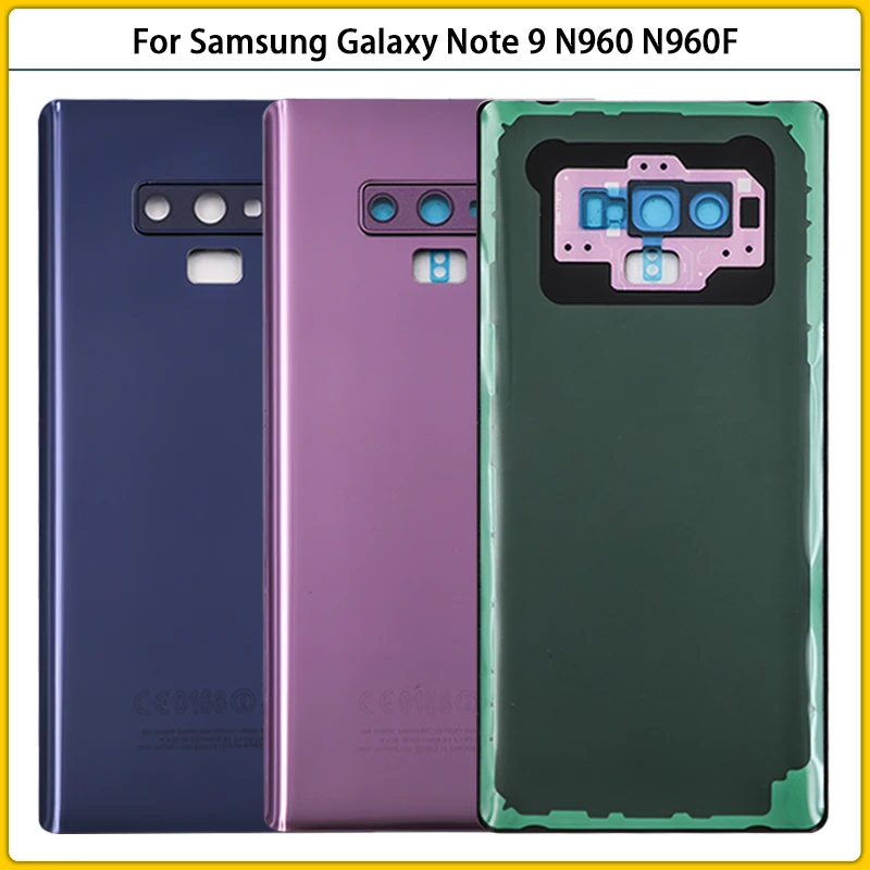 

10PCS For Samsung Galaxy Note 9 N960 N960F Battery Back Cover Rear Door 3D Glass Panel Note9 Housing Case Camera Lens Replace