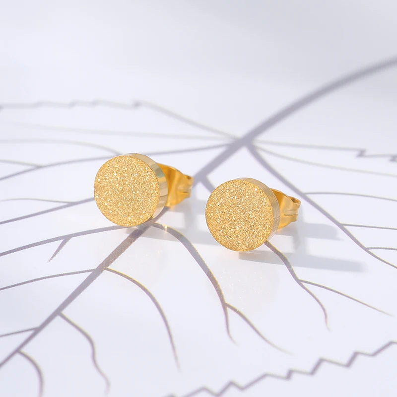 Оптовая продажа маленькие круглые серьги из розового золота модные ювелирные