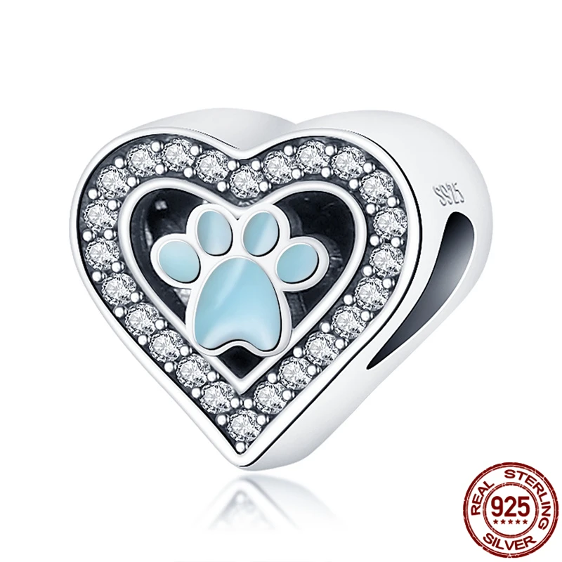 

Браслет в форме медвежьей лапы из серебра 100% пробы с цирконием, 3 мм