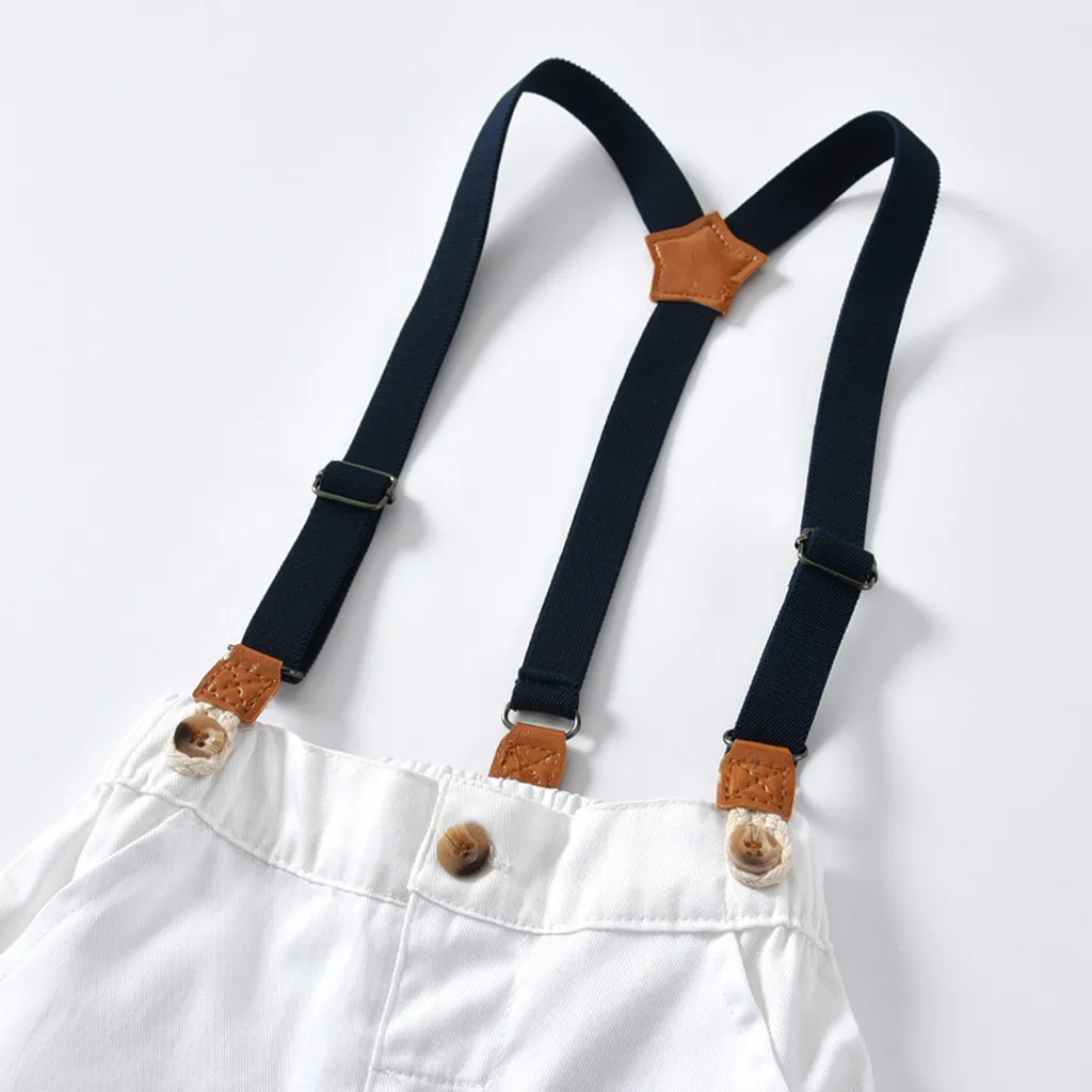 

2021 New Summer Infant Baby Boys Gentleman Bow Tie T-Shirt Tops+Shorts Overalls Outfits Clothes infant New Year Gifts For Kids#Y