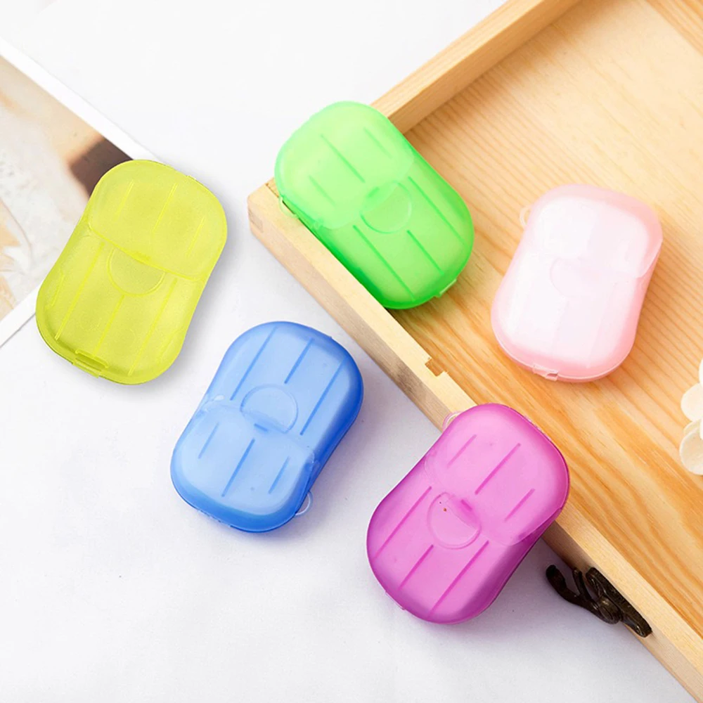 

5/10/20 Box Foaming Soap Flakes Washing Hand Paper Slice Sheets Travel Portable
