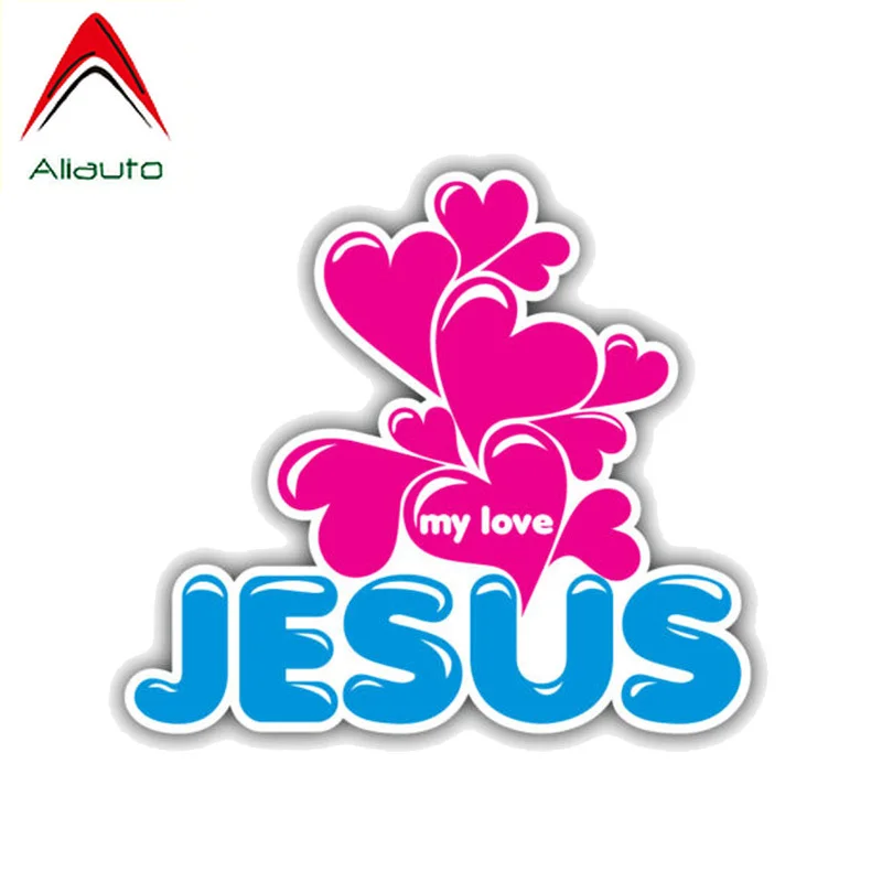 Алиавто мультфильм Иисус моя любовь Автомобильная наклейка из ПВХ для Bmw Audi Renault