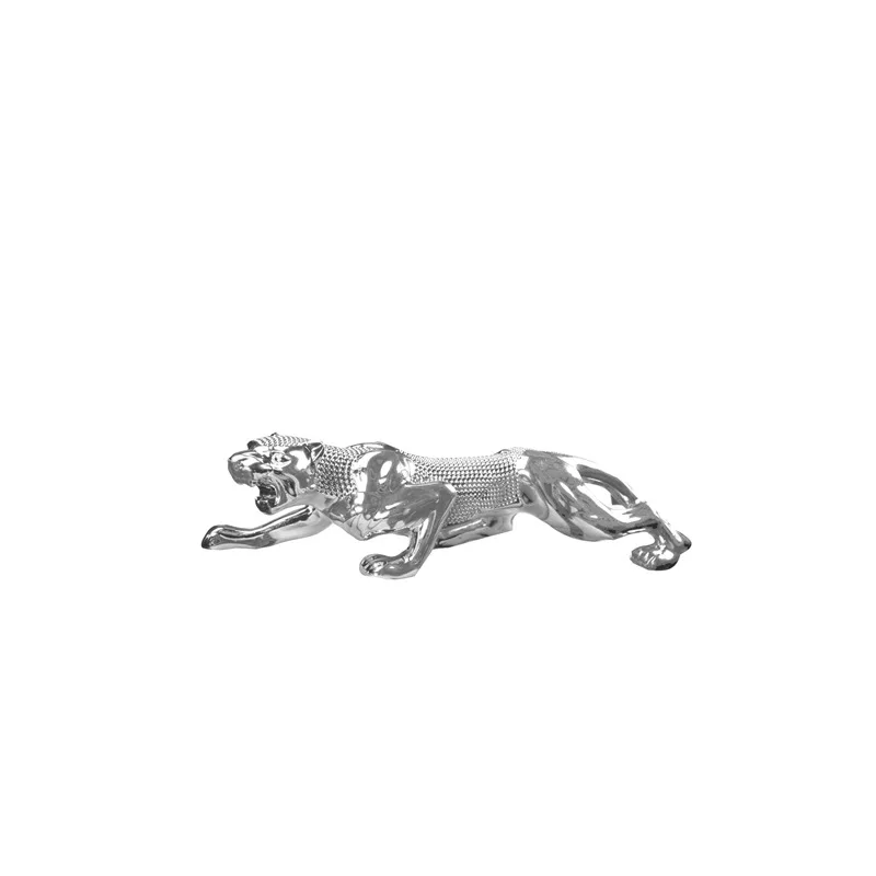 

New 2020 Leopard Statue Figurine Modern Abstract Geometric Style Resin Panther Animal Large Home Decoration Accessories