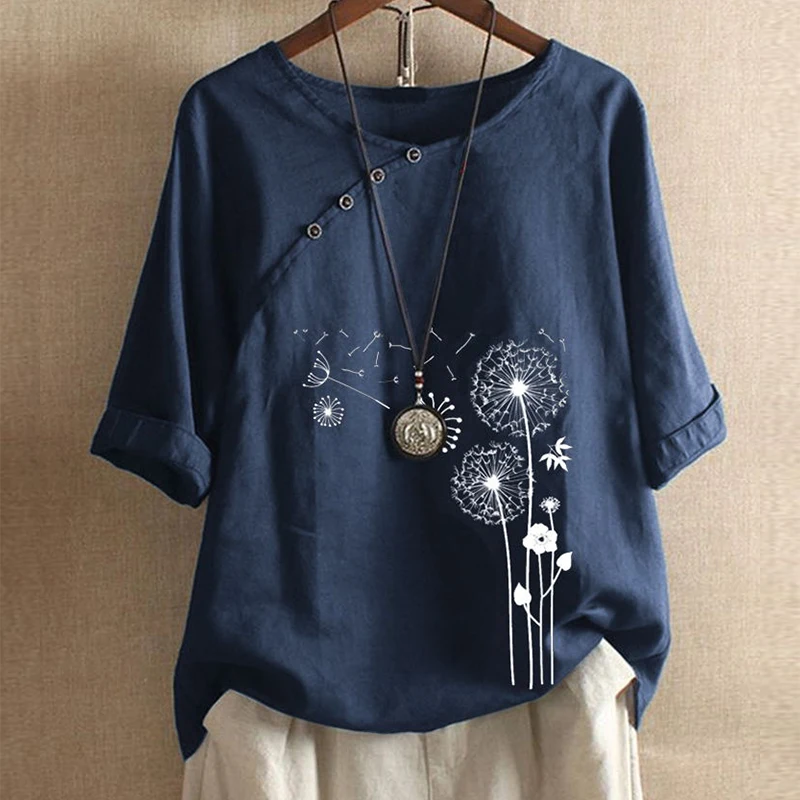 Повседневная блуза с рукавом в три четверти женские блузки и рубашки О-образным