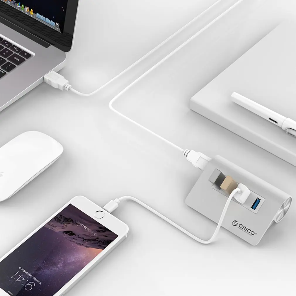 ORICO USB HUB 1 порт USB3.0 5Gpbs 3 порта USB2.0 480 Мбит/с скорость алюминиевый сплав предназначен
