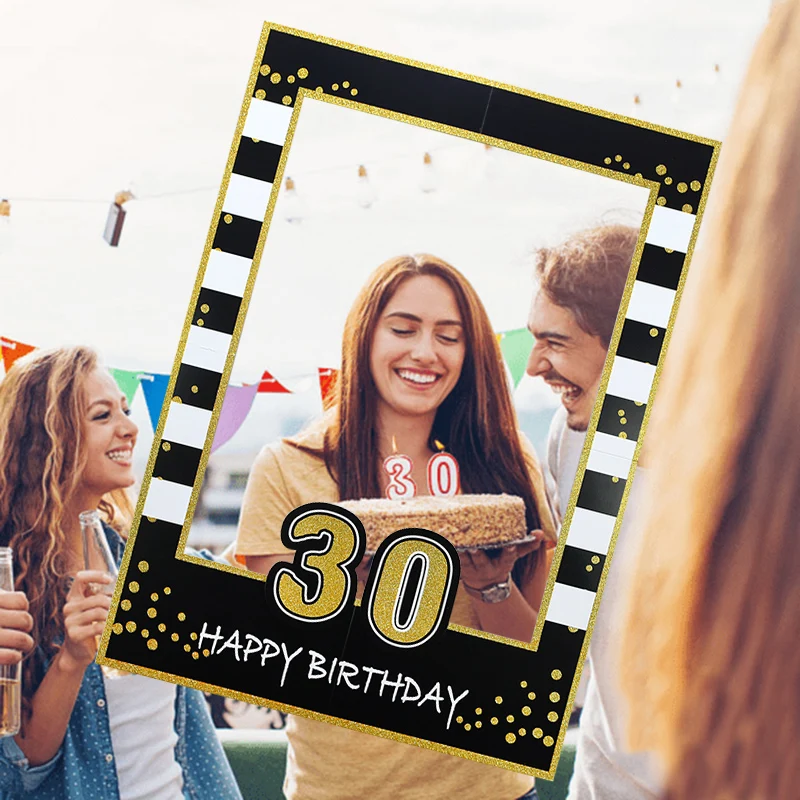 Реквизит для фотосъемки на вечеринку в честь 60 го дня рождения черные и золотые