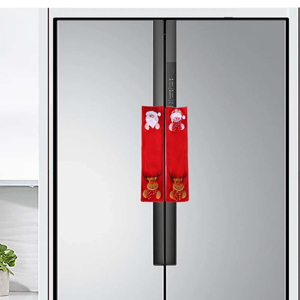 Рождественские чехлы на ручки набор из 4 предметов для холодильника защитная