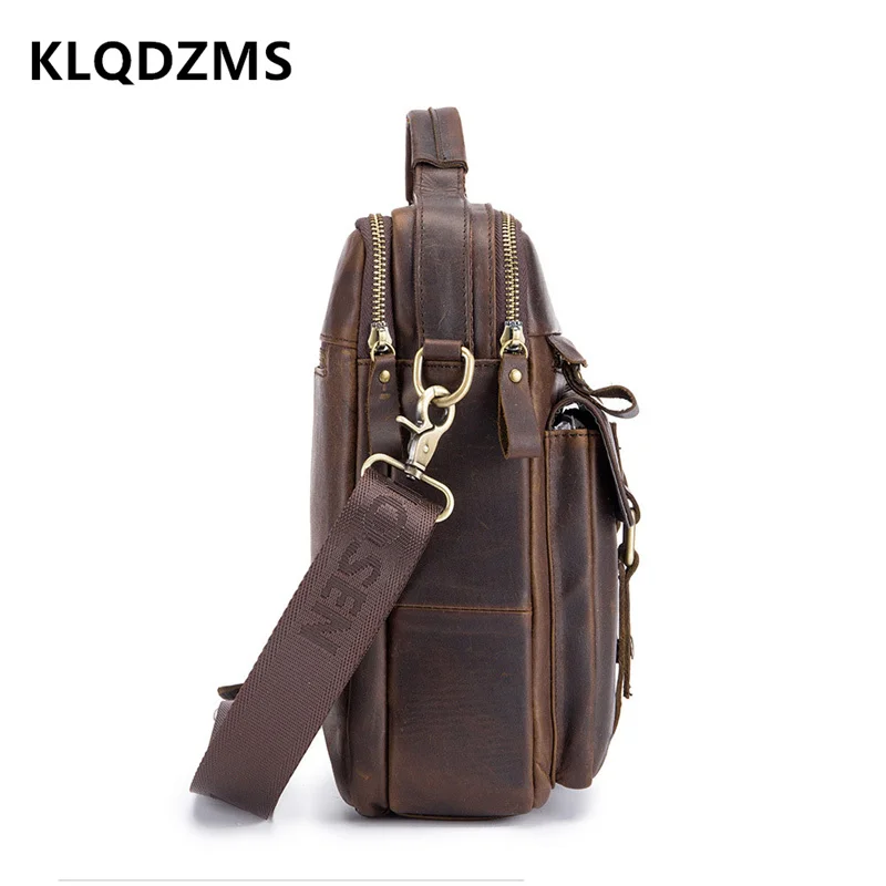KLQDZMS Men's Briefcase Men's Leather Bags Business Briefcase Fashion Men's Messenger Bag Office Business Handbag Laptop Bag