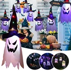 Украшение на Хэллоуин, светящийся призрак, ведьма, шляпа, гирлянда, домашний сад, ужас, атмосфера, украшение комнаты, огни