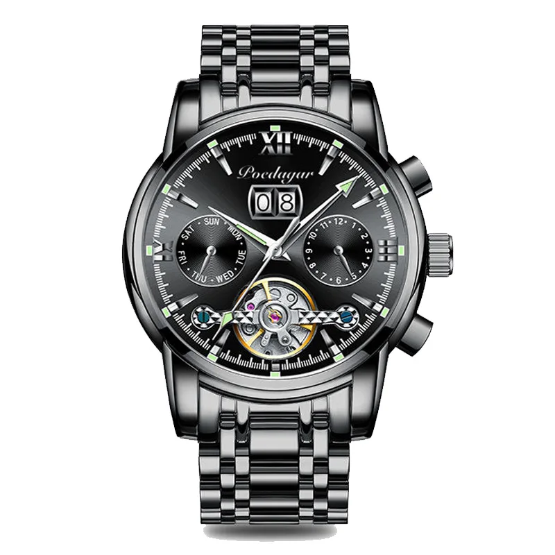 POEDAGAR Fashion Mens Watches Top Brand Luxury WristWatch Quartz Clock Blue Watch Men Waterproof Sport Chronograph
