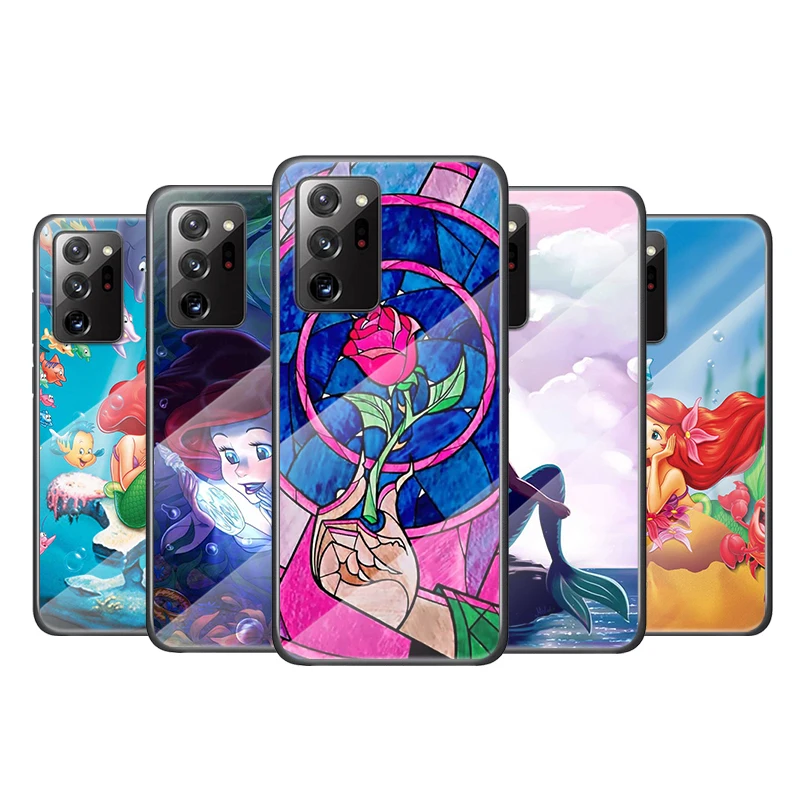 

The Little Mermaid For Samsung Note 20 10 9 8 Ultra Lite Plus 5G A70 A50 A40 A30 A20 A10 Tempered Glass Phone Case