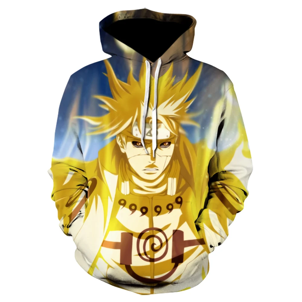Мужская толстовка с капюшоном Naruto Повседневная Толстовка в стиле аниме Уличная