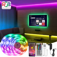 colorrgb led strip ligting dc12v 16 million colors with app control remote and music sync for home kitchen tv party