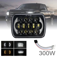 5 x 7 7 x 6 inch 300w square headlights with white amber drl dynamic sequential turn signal fit for toyota pickup truck